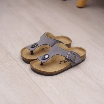 Summer Boys Girls Breathable Sandals New Style Children leather Shoes Kids Beach Shoes For Girl Boys Cork Slipper