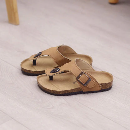 Summer Boys Girls Breathable Sandals New Style Children leather Shoes Kids Beach Shoes For Girl Boys Cork Slipper