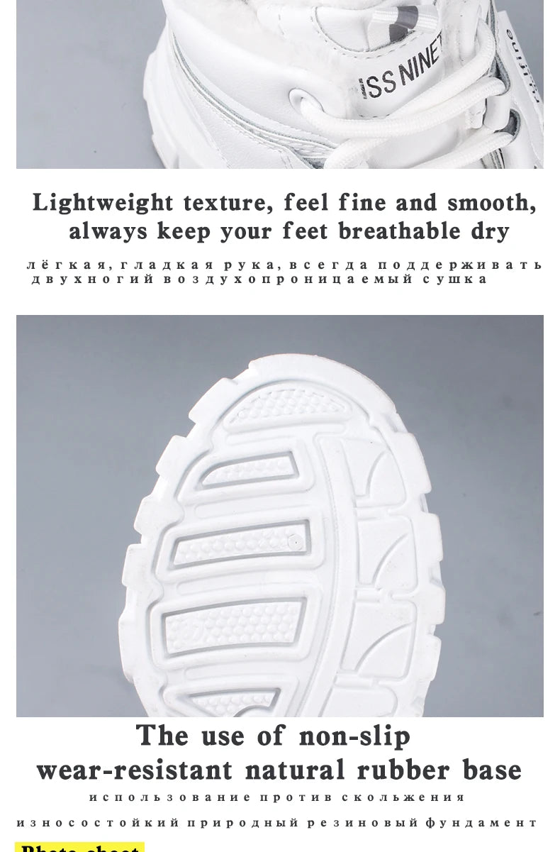 Women's casual sneakers; winter sneakers with plush fur; warm women's shoes; women's shoes with lacing women's shoes on Fashion