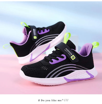 Girls Running Shoes Child White Mesh Sneakers Student Kids Summer Female Fashion Children Autumn Colorful Sport Shoes Light