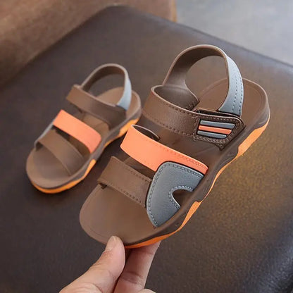 New Summer Children Sandals for Boys Flat Beach Shoes Kids Sports Casual Student Leather Sandals Soft Non-slip Fashion Wild