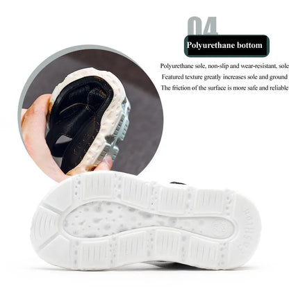 Children Sandals 2023 Summer New Fashion Boys Geniune Leather Sandals Kids Soft Bottom Non-slip Beach Sandals