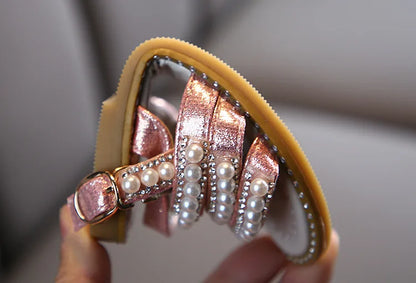 Girl Sandals Summer Fashion Kids Baby Girls Bling Rhinestone Princess Single Sandals For Little Big Girl's Shoes