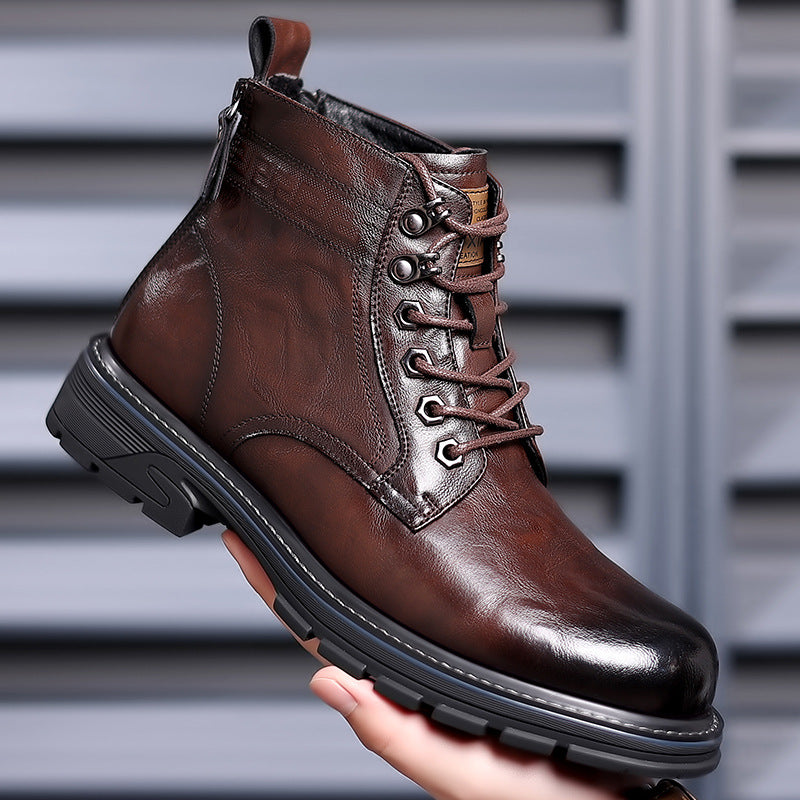 British Style All-matching Work Clothes Ankle Boots Fashion Haulage Motor Leather Boots[Available]