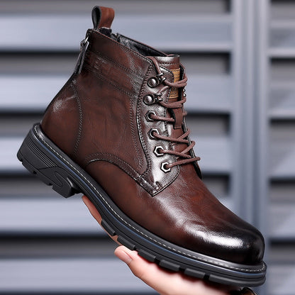 British Style All-matching Work Clothes Ankle Boots Fashion Haulage Motor Leather Boots[Available]