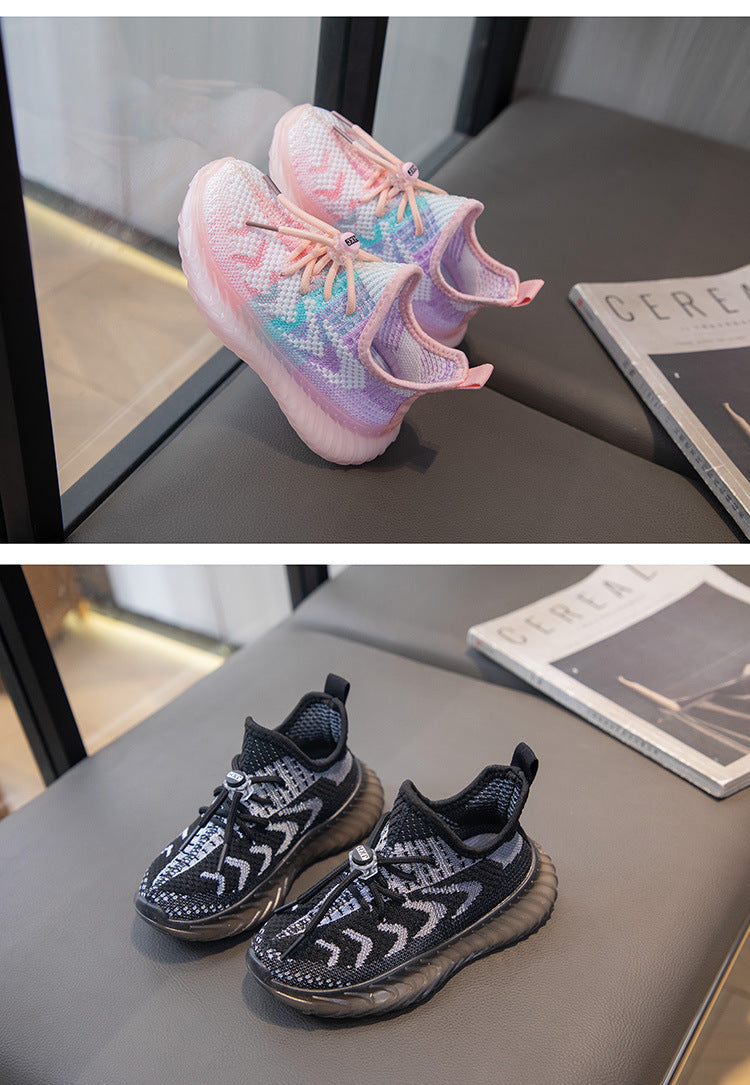 Children's Coconut Shoes Autumn Styles Boys Sneakers Breathable Mesh Shoes Fly Weaving Girls Casual Shoes Soft Sole baby