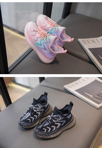 Children's Coconut Shoes Autumn Styles Boys Sneakers Breathable Mesh Shoes Fly Weaving Girls Casual Shoes Soft Sole baby