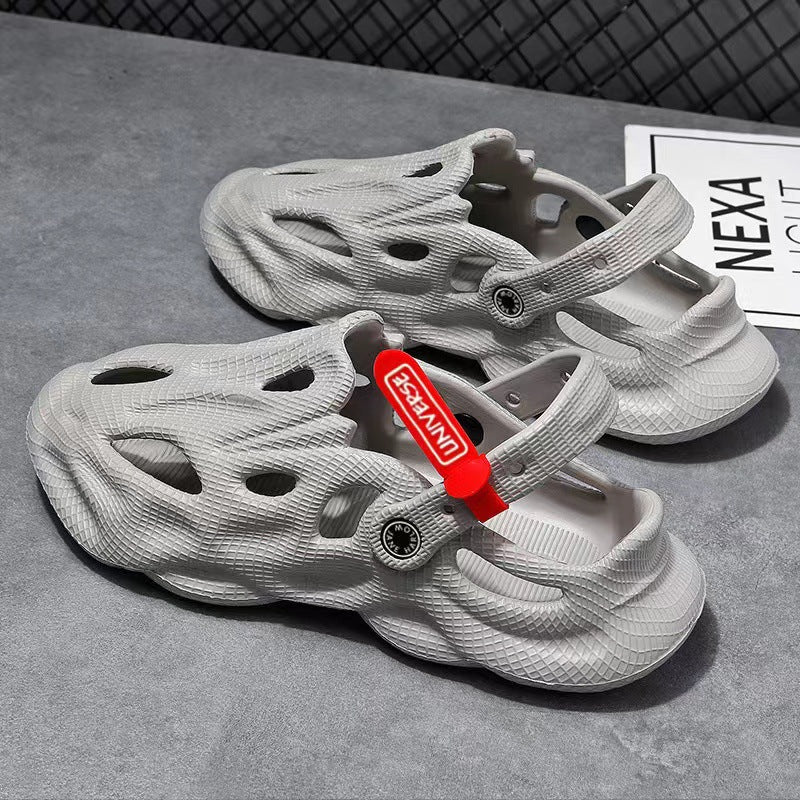 Coconut Slippers Couple Summer Dual-use Closed Toe Beach Hole Shoes (Available)