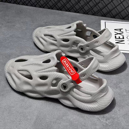 Coconut Slippers Couple Summer Dual-use Closed Toe Beach Hole Shoes (Available)