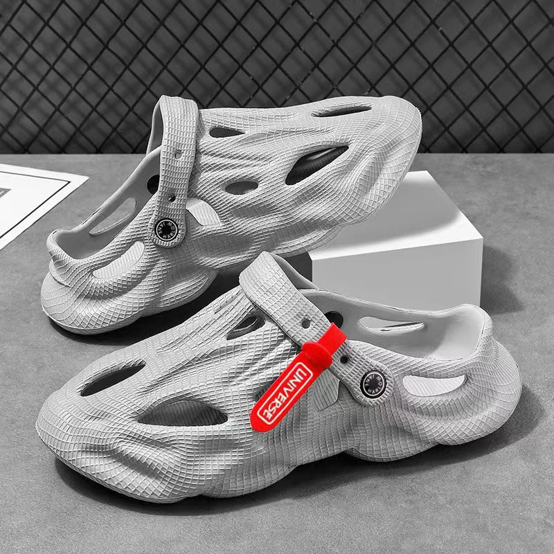 Coconut Slippers Couple Summer Dual-use Closed Toe Beach Hole Shoes