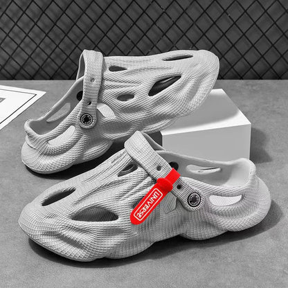 Coconut Slippers Couple Summer Dual-use Closed Toe Beach Hole Shoes