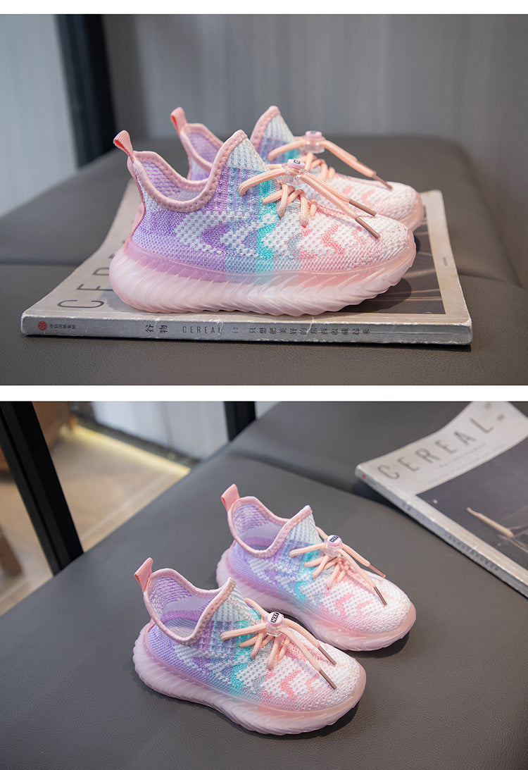 Children's Coconut Shoes Autumn Styles Boys Sneakers Breathable Mesh Shoes Fly Weaving Girls Casual Shoes Soft Sole baby