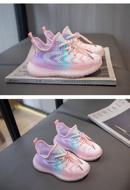Children's Coconut Shoes Autumn Styles Boys Sneakers Breathable Mesh Shoes Fly Weaving Girls Casual Shoes Soft Sole baby