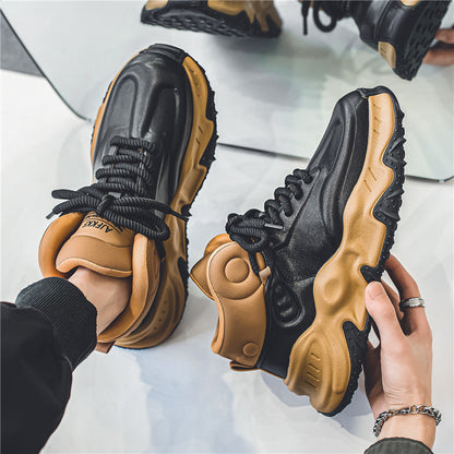 Thick Bottom Heightened Daddy Shoes Fleece-lined Warm Leisure (Available)