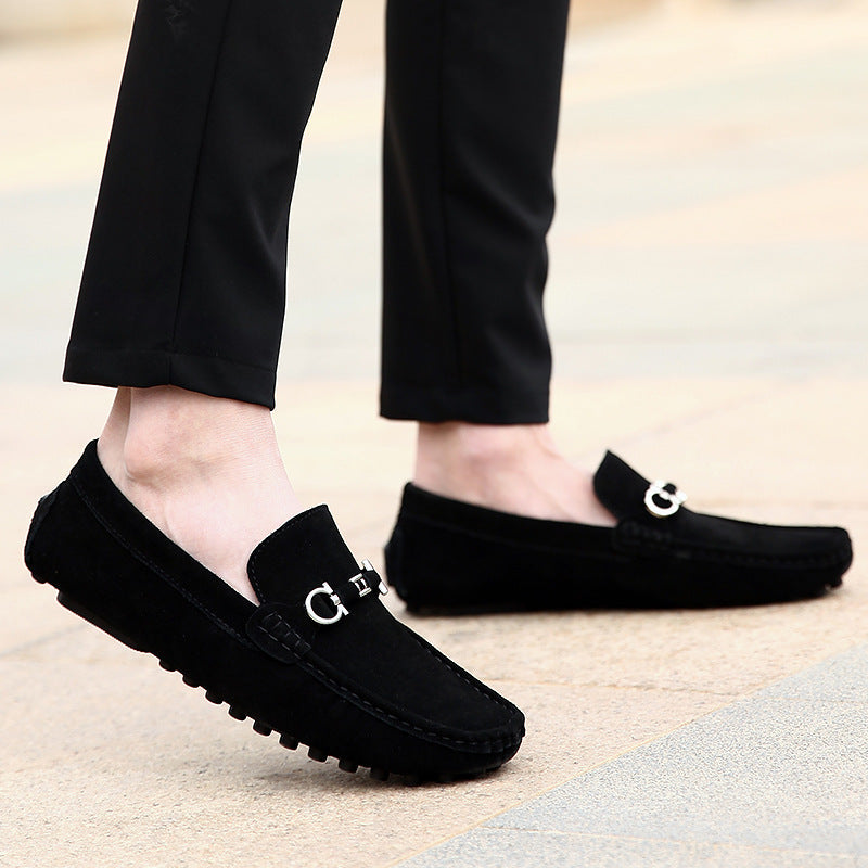 Men's Slip-on Cowhide Business Casual Leather Shoes (Available)