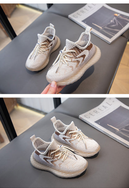 Children's Coconut Shoes Autumn Styles Boys Sneakers Breathable Mesh Shoes Fly Weaving Girls Casual Shoes Soft Sole baby