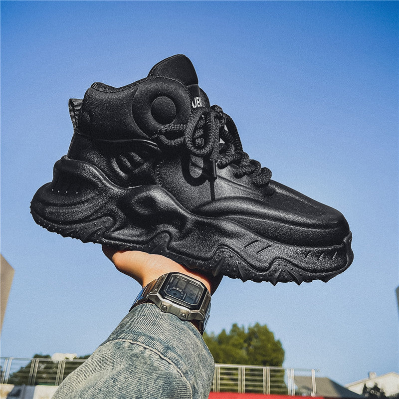 Thick Bottom Heightened Daddy Shoes Fleece-lined Warm Leisure (Available)