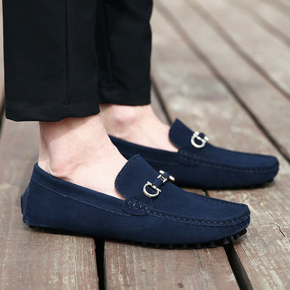 Men's Slip-on Cowhide Business Casual Leather Shoes (Available)