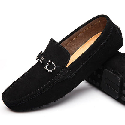 Men's Slip-on Cowhide Business Casual Leather Shoes (Available)