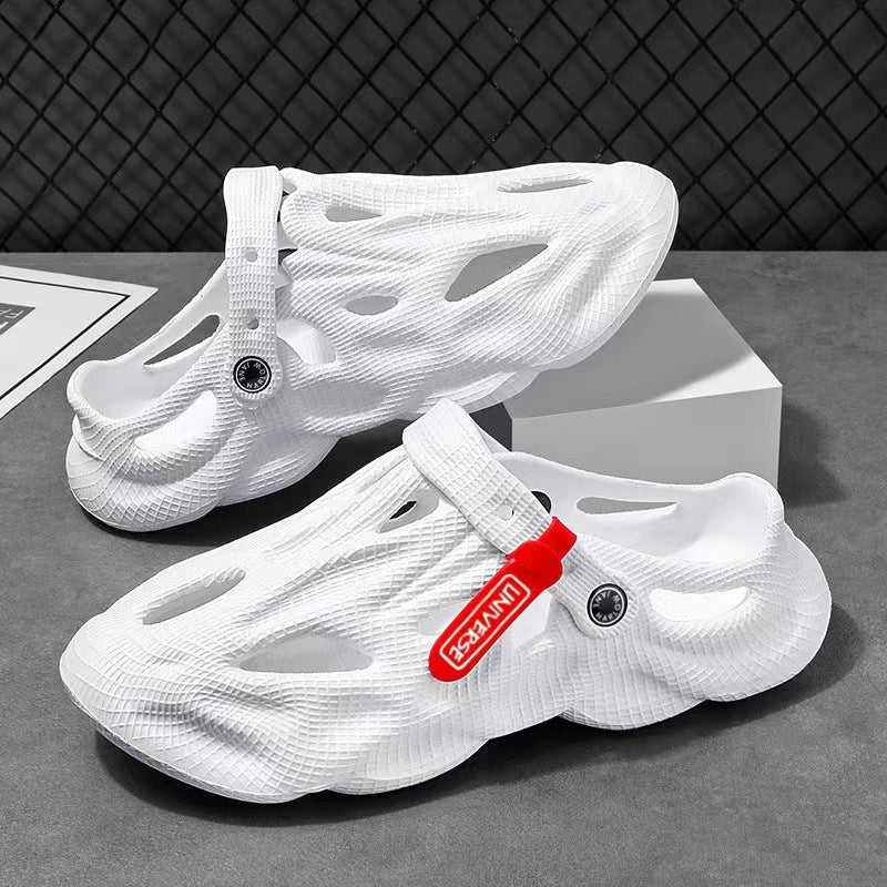 Coconut Slippers Couple Summer Dual-use Closed Toe Beach Hole Shoes (Available)
