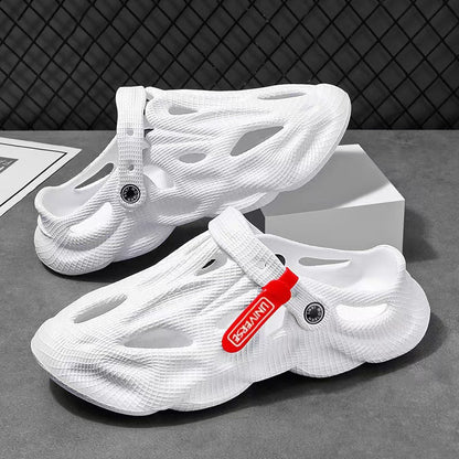 Coconut Slippers Couple Summer Dual-use Closed Toe Beach Hole Shoes (Available)