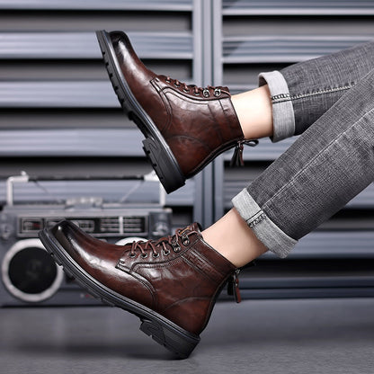 British Style All-matching Work Clothes Ankle Boots Fashion Haulage Motor Leather Boots[Available]