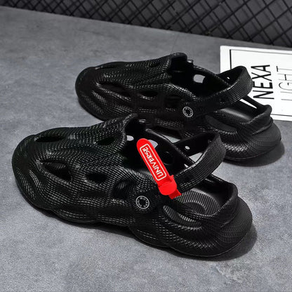 Coconut Slippers Couple Summer Dual-use Closed Toe Beach Hole Shoes (Available)