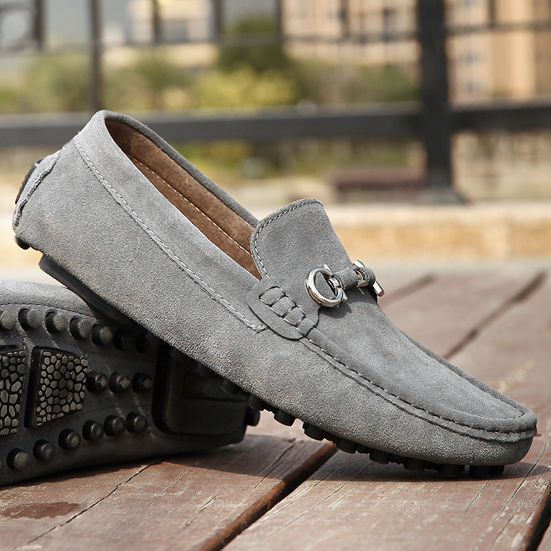 Men's Slip-on Cowhide Business Casual Leather Shoes (Available)