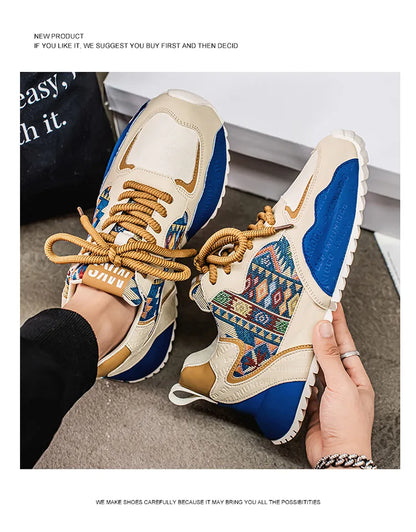 New Men's Sneakers Fashion Skateboard Shoes Outdoor Casual Running Shoes for Men Lace-up Platform Tenis Shoes Zapatillas Hombre