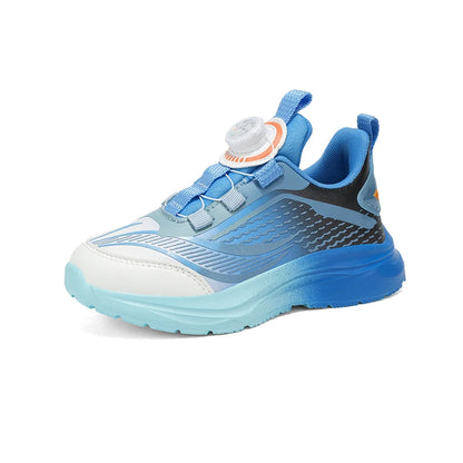 Kids Sport Sneakers Boys Girls Tennis Shoes Platform  Anti Slip Trainers with Rotary Buckle Design for Children Outdoor Wear