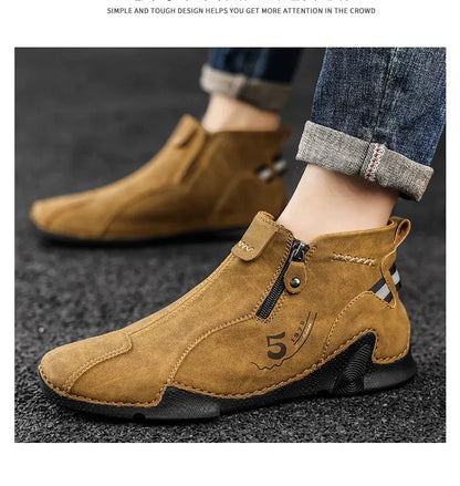 Sneakers Men Casual Shoes Outdoor Anti Slip Man Ankle Boots High Quality Sneakers Man Flat Bottomed Short Boots Shoes for Men
