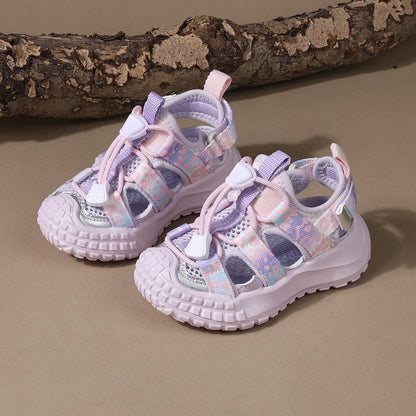 2025 New Summer Kids Sandals For Girls Mesh Flower Breathable Children Sport Shoes Soft Sole Toddler Girls Sandals Beach EU21-30