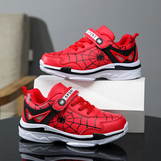 Kids Shoes Boys Sneakers Red PU Leather Children Sneakers New Fashion Casual Fashion Sports Outdoor Running Tennis Shoes for Boy