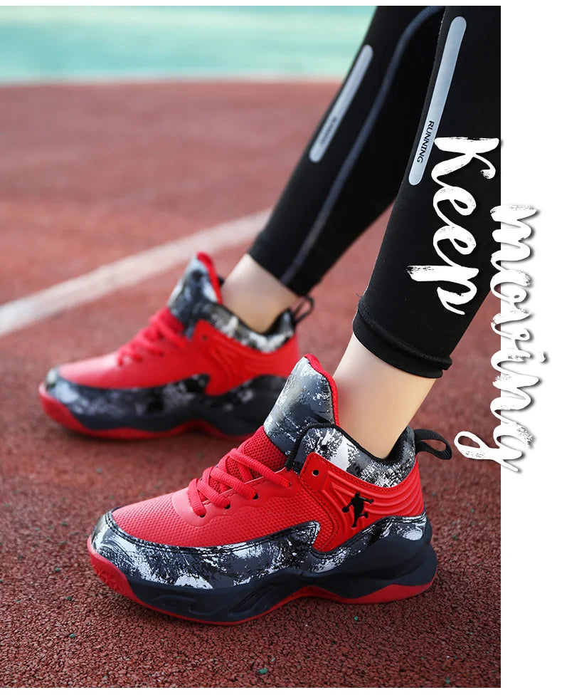 Children's Basketball Shoes for Boys Kids Sneakers Outdoor Non-slip Sports Running Child Girls Basket Trainer Shoes Walking Shoe