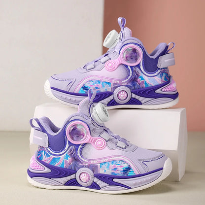 Childrens Basketball Shoes Fashion Girls Training Non Slip Sole Cushioned Sneakers Snug Soft Running Shoes for Kid
