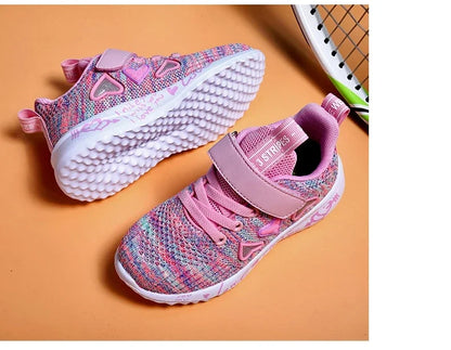 Girls Casual Shoes Children Light Mesh Sneakers Kids Summer Autumn Tenis Cute Sport Cartoon Running Sock Footwear Female