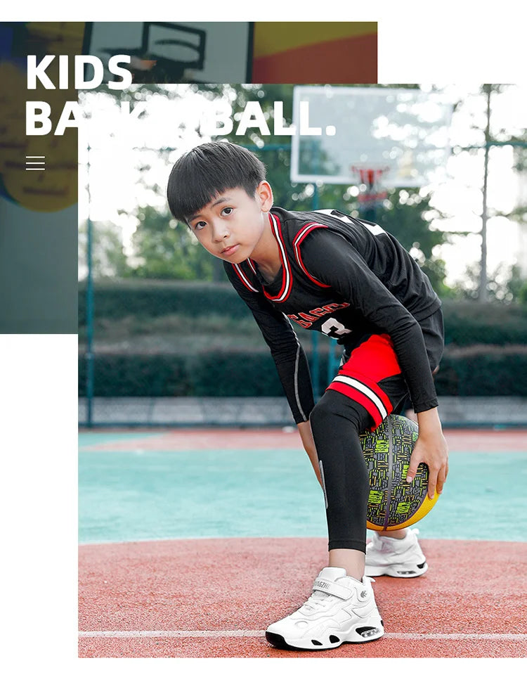 Kids Basketball Shoes Boys Student Sports Shoes School Daily Outdoor Running Sneakers High Top Children Basketball Sneakers
