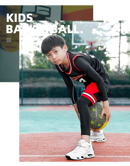 Kids Basketball Shoes Boys Student Sports Shoes School Daily Outdoor Running Sneakers High Top Children Basketball Sneakers