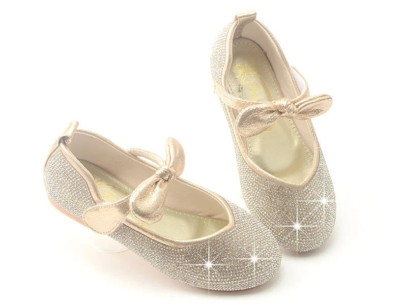 Girls Wedding Shoes Glitter New Brand Flat Heels Children Princess Sandals Dance Kids Fashion Party Shoes with Pearl
