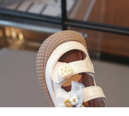Kids Bow Summer Sweet Closed Toe Sandals Girls Princess Shoes Children Baby Kindergarten Non-slip Flats Shoes