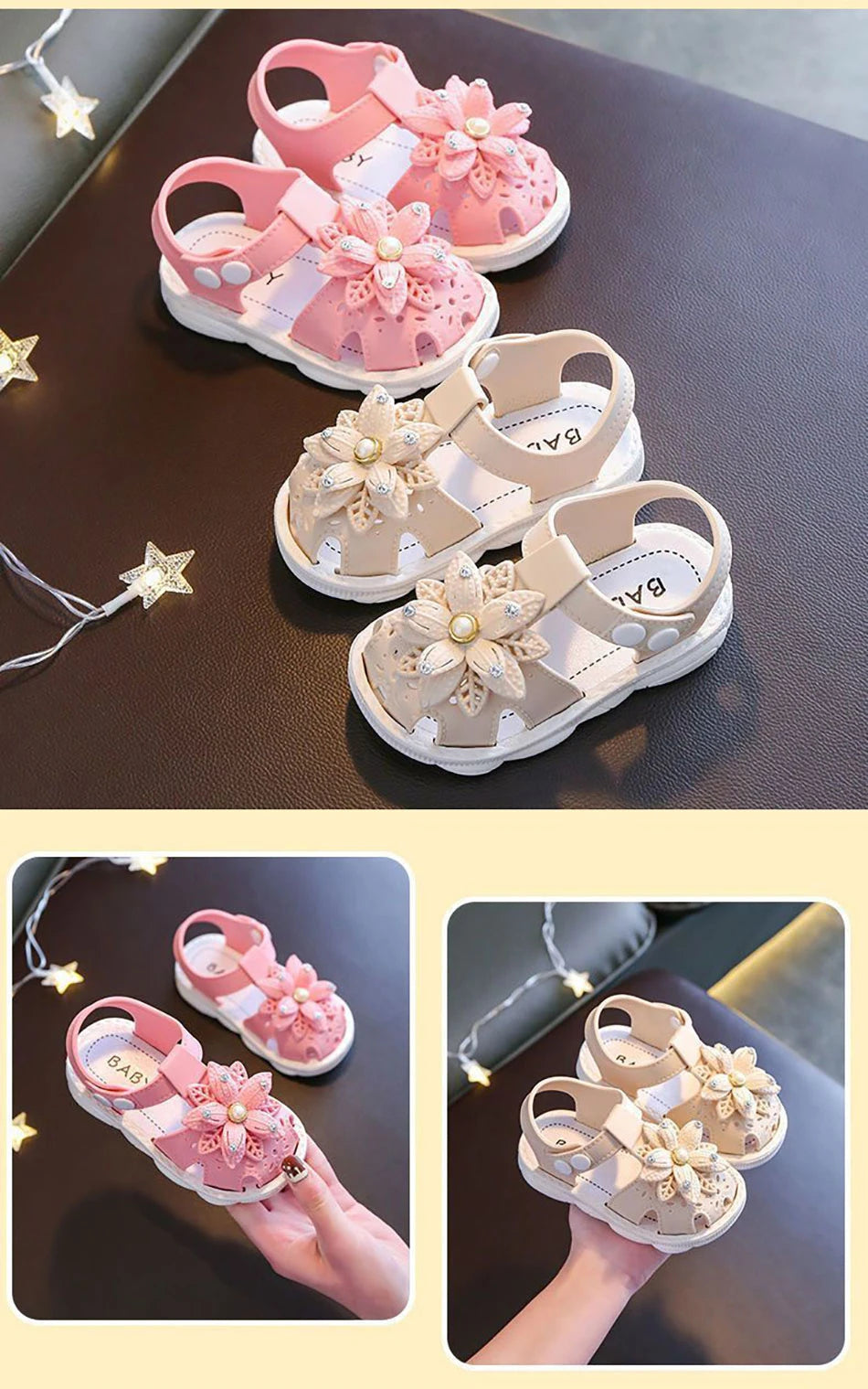 New Girls Summer Sandals Soft Sole Breathable Kids Beach Shoes Anti-slip Princess Sandals Children Casual Footwear