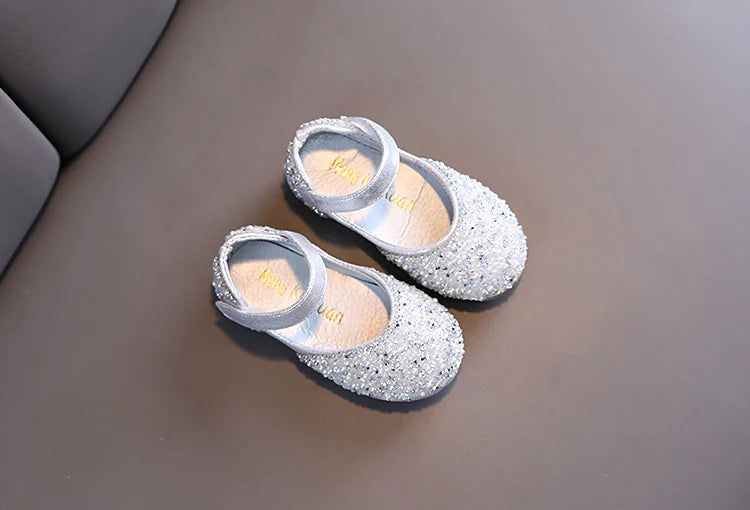 Girl's Princess Shoes Summer Glimmer Round Toe Party Dance Flat Shoe for Girls Spring Size 21-36 Infant Children Mary Janes