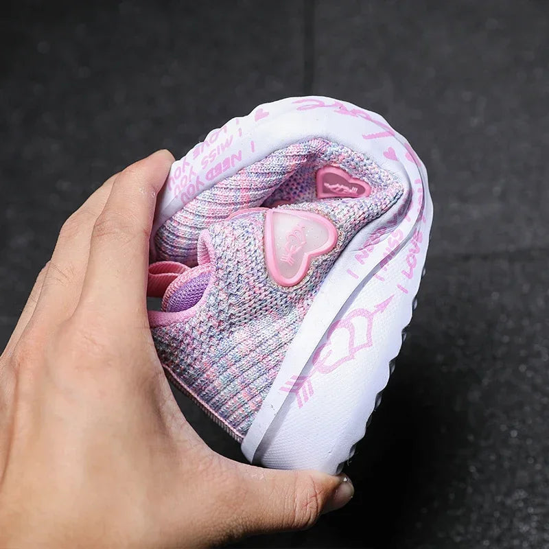 Girls Casual Shoes Children Light Mesh Sneakers Kids Summer Autumn Tenis Cute Sport Cartoon Running Sock Footwear Female