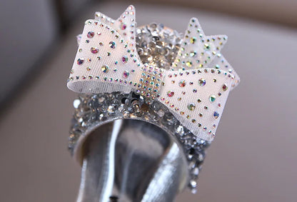 Kids Shoes Summer for Girl Sandals Fashion Sequins Rhinestone Bow Girls Princess Shoe Soft Bottom