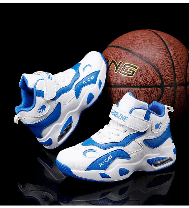 Kids Basketball Shoes Boys Student Sports Shoes School Daily Outdoor Running Sneakers High Top Children Basketball Sneakers