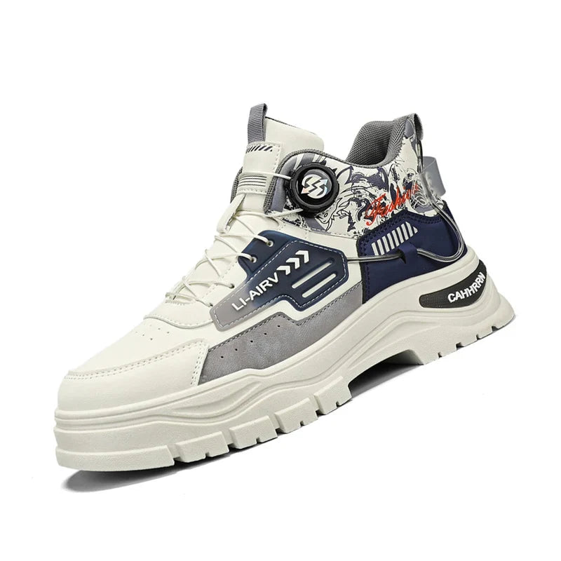 Men's Casual Outdoor Boots Fall Breathable Trendy Versatile Leisure Knob Board Shoes Anti-slip Riding Fashion Sneakers  (Available)