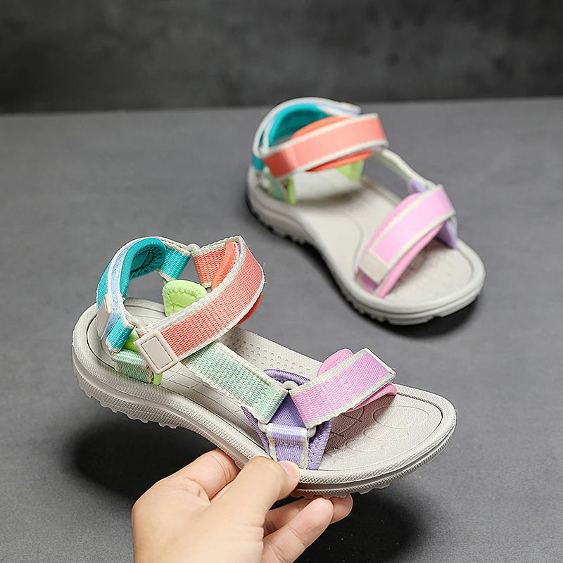 Summer Children's Sandals Breathable Sports for Girls Casual Outdoor Beach Shoes Kids Non-slip Soft Sole Sandalias Size 30-38