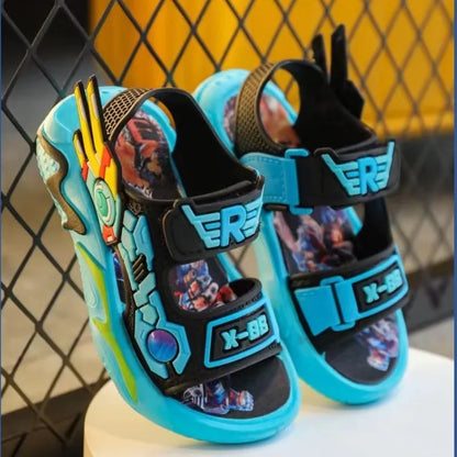 Upgraded Boys Sandals Soft Sole Anti Slip Sandal Cartoon Outwear Small and Medium Sized Children Beach Sandals