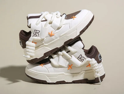 Trendy Women's Men Chunky Sneakers Versatile Casual Thick Soled Board Shoes Female Little White Shoes Walking Shoe Hombre Mujer