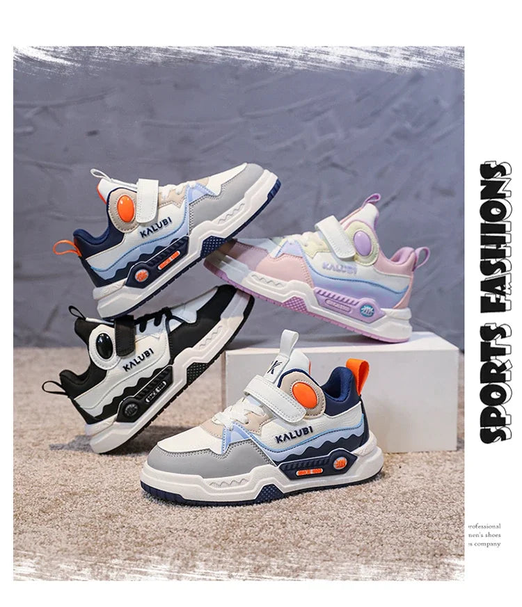 Fashion Children's Sneakers Kids Design White Non-slip Casual Shoes for Boys Girls Hook Breathable Trainers Toddler Outdoor Shoe